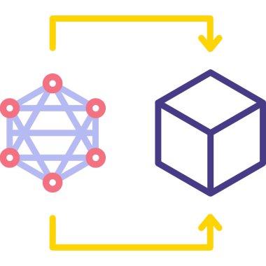 çizgi ağ simgesi beyaz arkaplanda izole edildi. şebeke. veri teknolojisi. küresel ağ konsepti. Renkli dış hat kavramı, vektör.