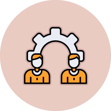 Vites simgesi olan bir adamın vektör çizimi