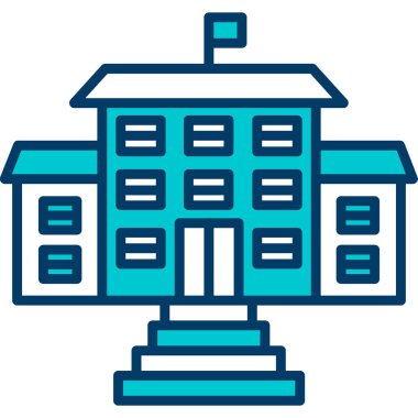 Bina. Web simgesi basit illüstrasyon