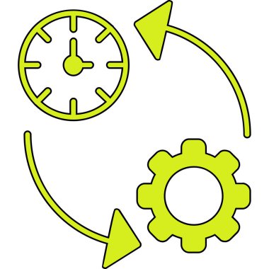 Zaman yönetimi konsept simgesinin vektör illüstrasyonu