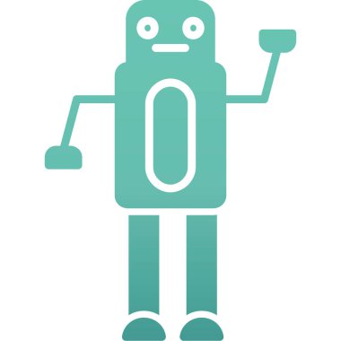 Robot simgesi. Web için basit robot vektör simgeleri çizimi