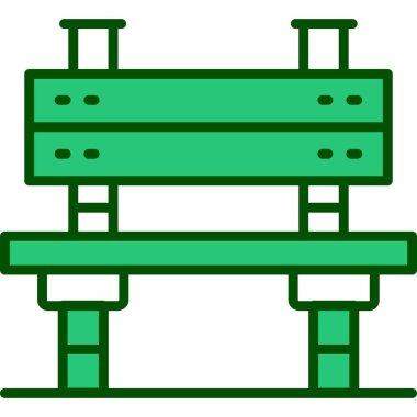 Yedek bank ikonu. sıralı bank park vektör simgesi rengi düz izole