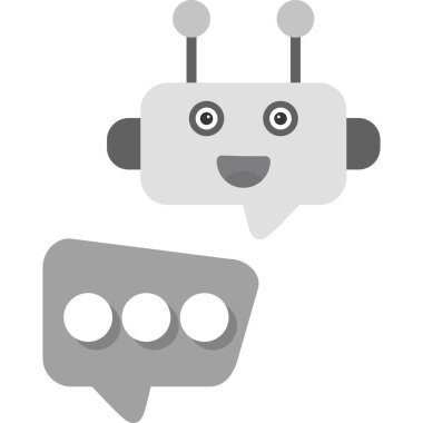 Robot simgesi. Web için sohbet vektör simgelerinin basit çizimi