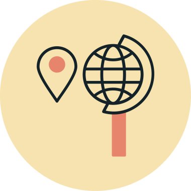 konum. Web simgesi basit illüstrasyon