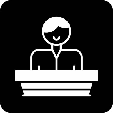 konferans toplantı simgesi, düz tasarım