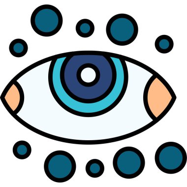 Gri arkaplanda izole edilmiş modayı gösteren göz simgesi