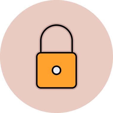 Kilit. Web simgesi basit illüstrasyon