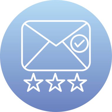 e-posta düz yuvarlak mavi renk simgesi