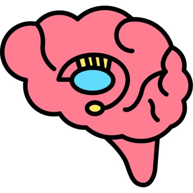 beyin ikonu vektör illüstrasyonu