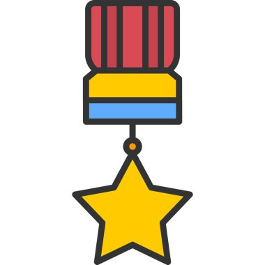 Madalya ikon vektör illüstrasyonu