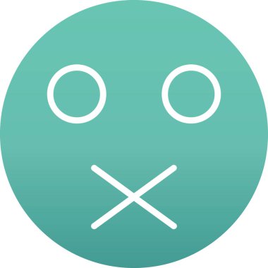 Emoji yüz simgesi katı biçimde simgesi