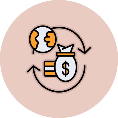 Bir dolar simgesinin vektör illüstrasyonu