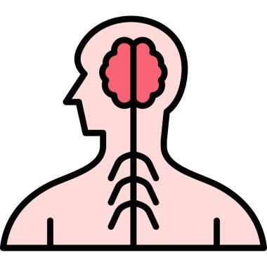 Beyin. Web simgesi basit illüstrasyon