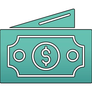 Para ikonu. beyaz arkaplanda izole edilmiş web tasarımı için nakit vektör simgesi