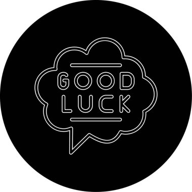 iyi şans çizgisi simgesi, vektör çizimi