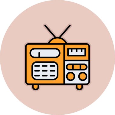 radyo vektör simgesi. Grafik ve tasarım için illüstrasyon vektörü.