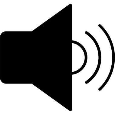 Beyaz arkaplanda ses hoparlörü simgesi. vektör illüstrasyonu