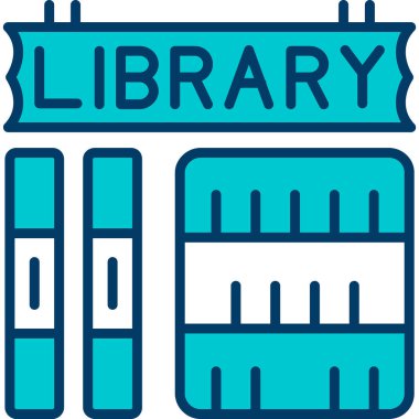 Kütüphane. Web simgesi basit illüstrasyon