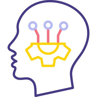 Beyin. Web simgesi basit illüstrasyon