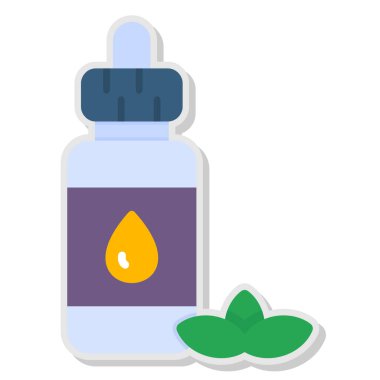 Haplar ve bitkilerle dolu bir şişe, vektör simgesi