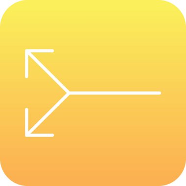 Sarı arkaplanda izole edilmiş ok simgesi, vektör illüstrasyonu