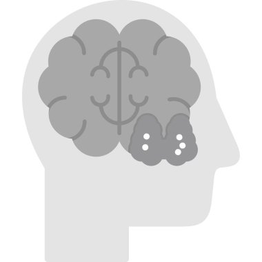 beyin düz vektör simgesi