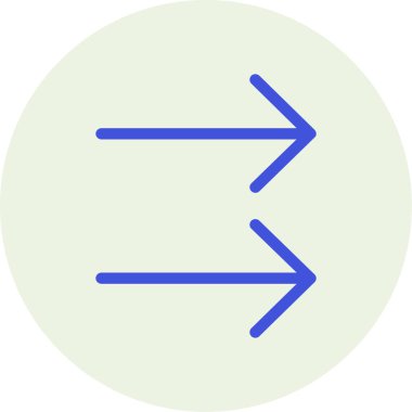 Yönü sağ simge vektörü. biçim düz simge sembolü, kobalt rengi, beyaz arkaplan.