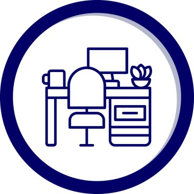 Ofis masası. Web simgesi basit illüstrasyon