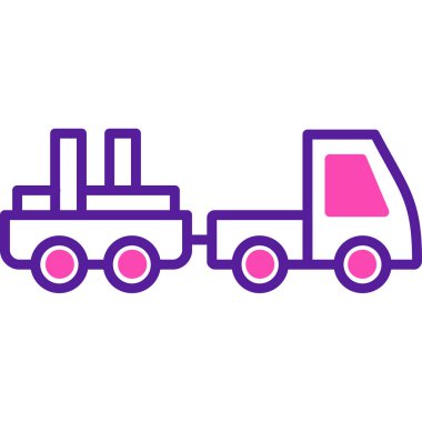 Yol işareti vektör çizimine sahip kamyon.