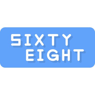 Mavi arka planda sekiz numara 6 numara.