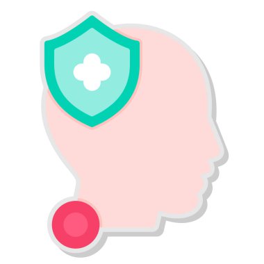 kafa simgesi vektörü. düz tasarım illüstrasyon.