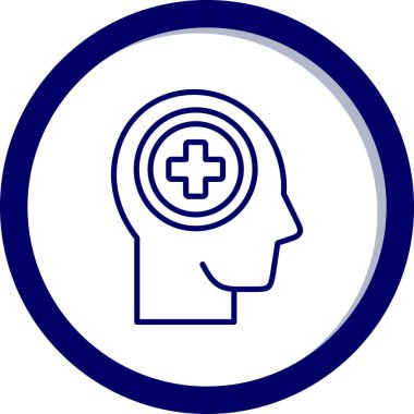 Beyin. Web simgesi basit illüstrasyon