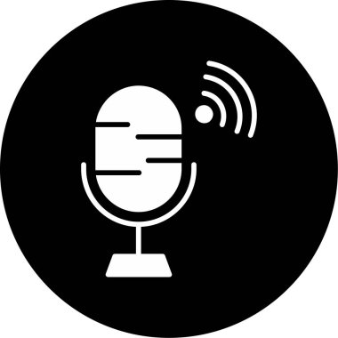 Mikrofon. Web simgesi basit illüstrasyon