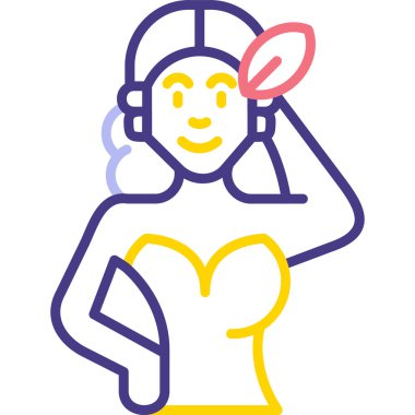 Kulaklık takan genç bir kadın müzik dinliyor.