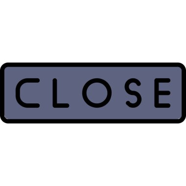 Beyaz arkaplanda kapalı vektör çizgisi tasarımı. doğrusal vektör çizimi