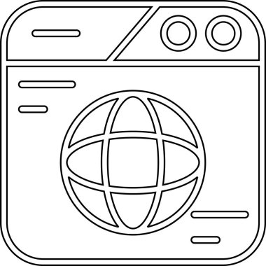 tarayıcı simgesi vektör illüstrasyonu