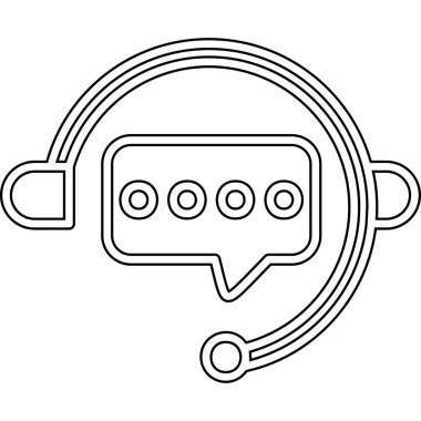 Sohbet mesajı simgesi. Beyaz arkaplanda izole edilmiş web tasarımı için hat sohbet vektör simgesi