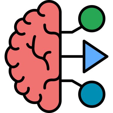 Beyin. Web simgesi basit illüstrasyon