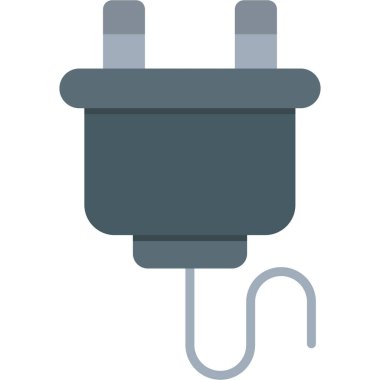 elektrik kablo düz simgesi, vektör, illüstrasyon