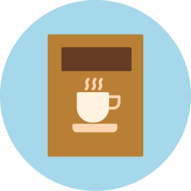 Kahve. Web simgesi basit illüstrasyon