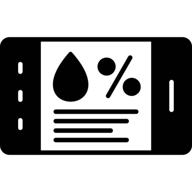 yüzdelik simgesi olan cep telefonu, basit biçim