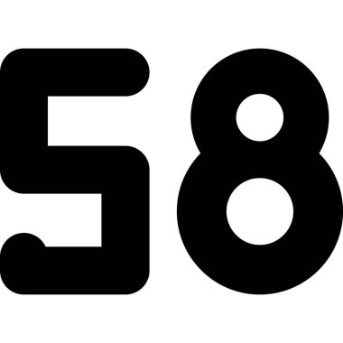 Siyah ve beyaz 6 sayısının vektör illüstrasyonu.