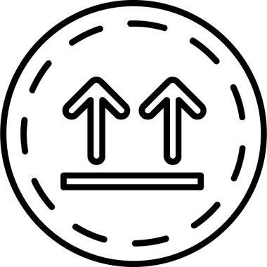 Ok yönü simgesi dış hat vektörü. ok yönü