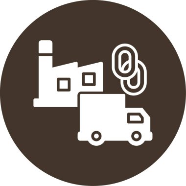 Bir fabrika simgesinin vektör illüstrasyonu