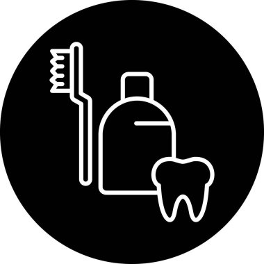 Diş bakımı ve diş ikonu, vektör illüstrasyonu