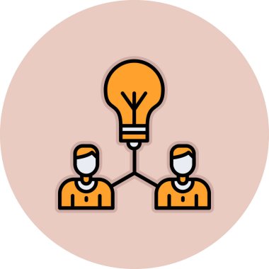 ampul ve iş simgesi vektör illüstrasyonu