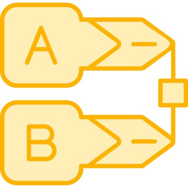 Sarı ve beyaz bir ikonun vektör illüstrasyonu