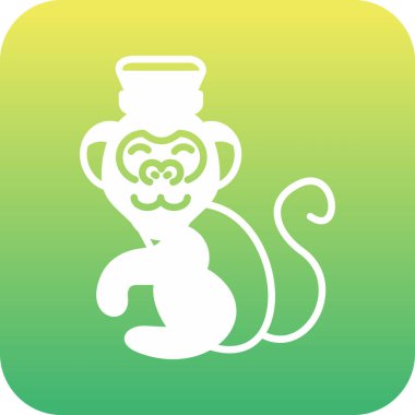 maymun kuyruğu olan maymun kuyruğu yeşil vektörü