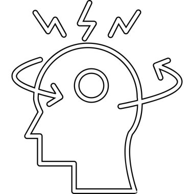 beyin ikonu vektör illüstrasyonu