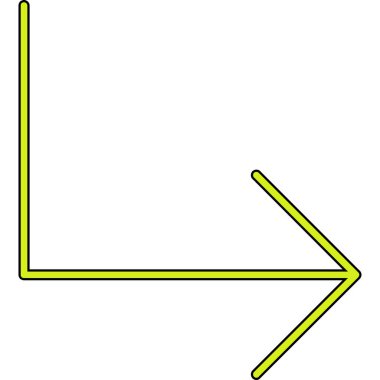 Beyaz arkaplanda sarı ok simgesi